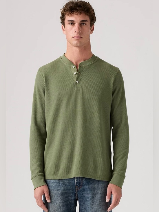 Levi's Other - Levi's Olive Green Waffle Henley Long Sleeve Shirt